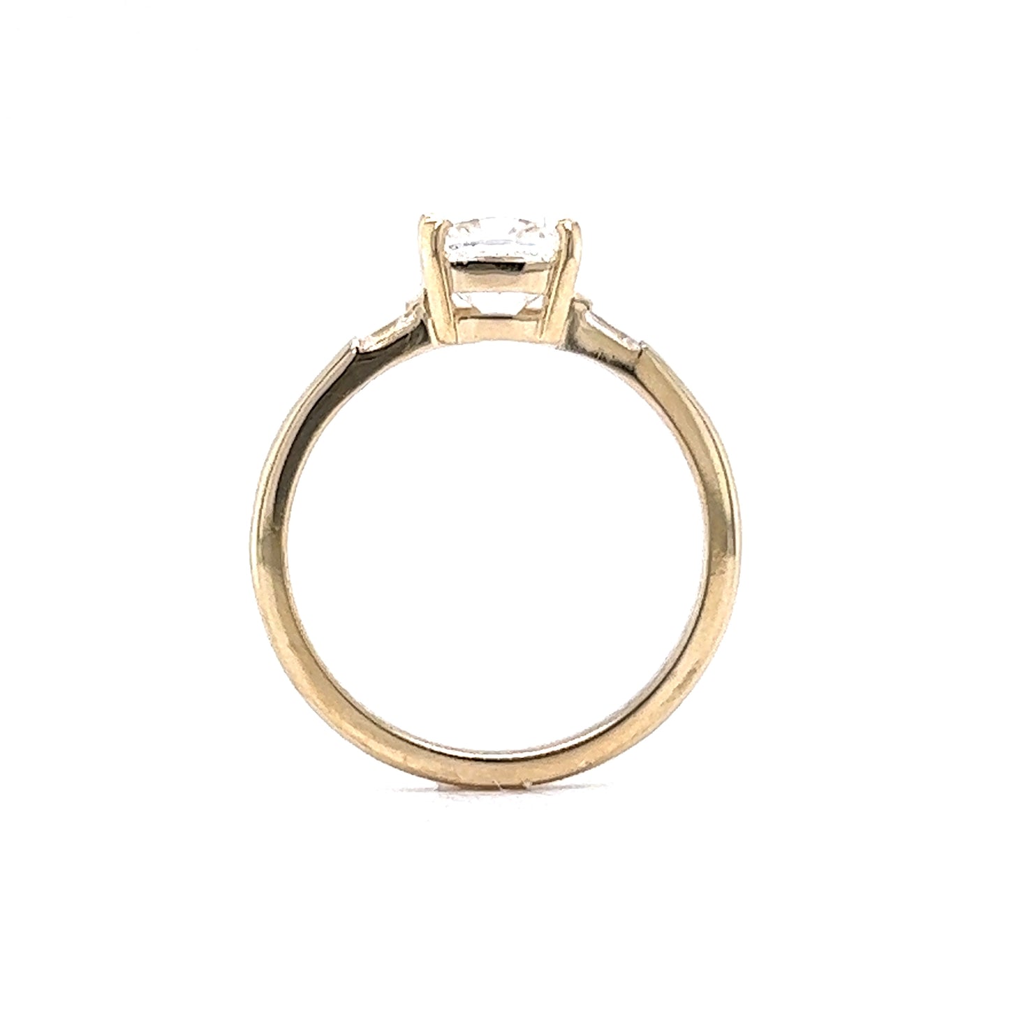 1.51 Cushion Cut Diamond Engagement Ring in 14k Yellow Gold