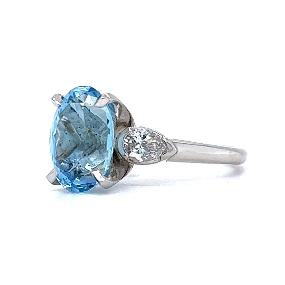Santa Maria Aquamarine & Diamond Ring in Platinum