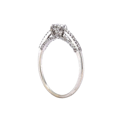 .16 Natural Round Diamond Engagement Ring in 14k White Gold