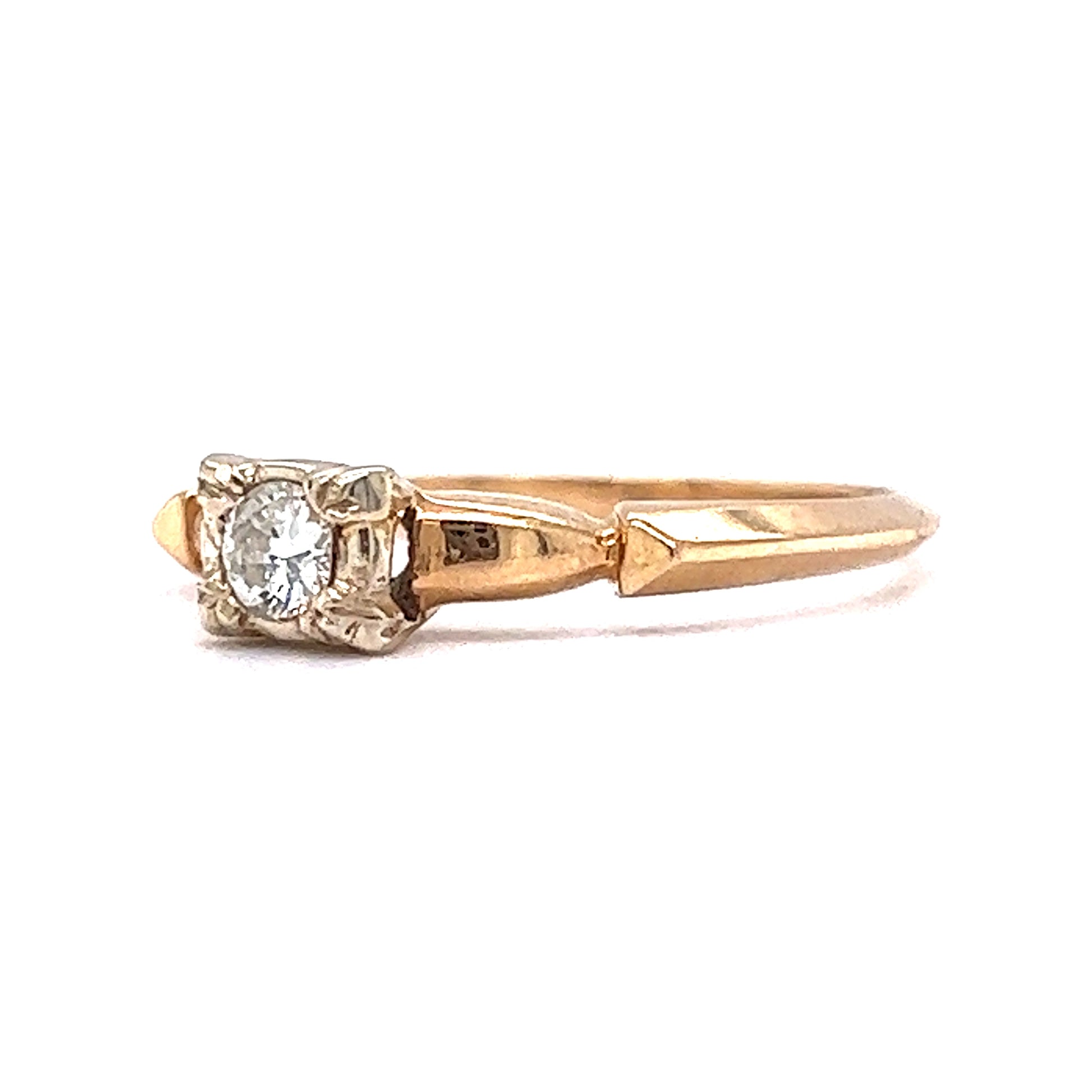 Laat je zien Cornwall vervormen 15 Retro Two-Tone Diamond Engagement Ring in 14k/18k Gold - Filigree  Jewelers