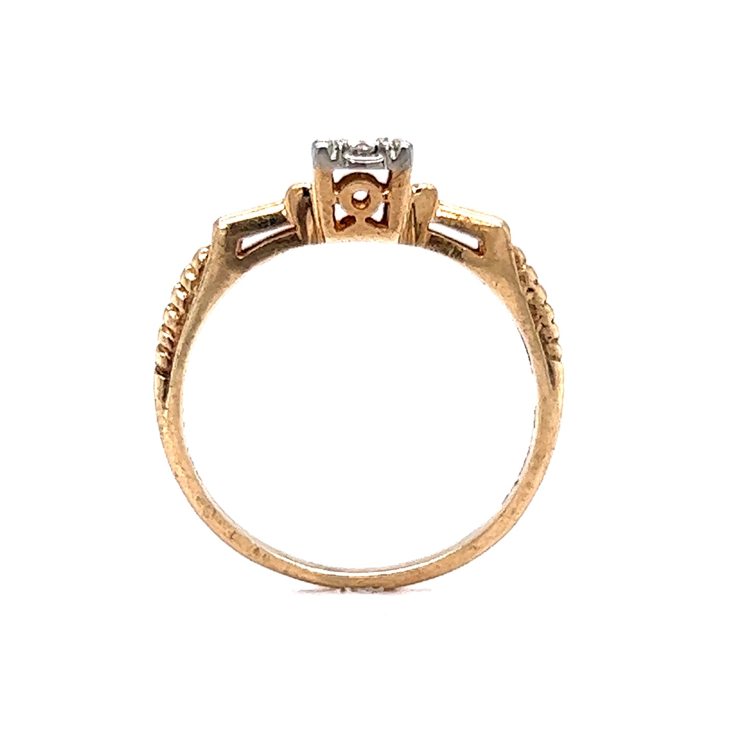 .05 Retro Solitaire Diamond Engagement Ring in 14k & 18k Gold