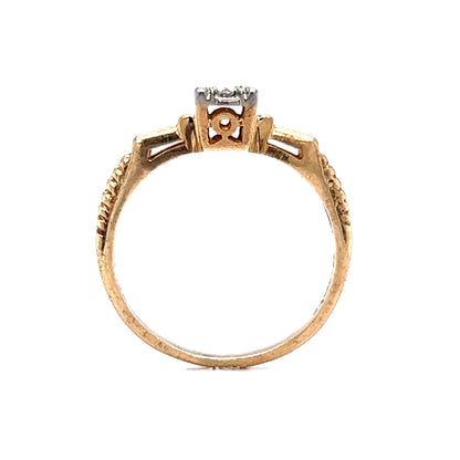 .05 Retro Solitaire Natural Diamond Engagement Ring in 14k & 18k Gold