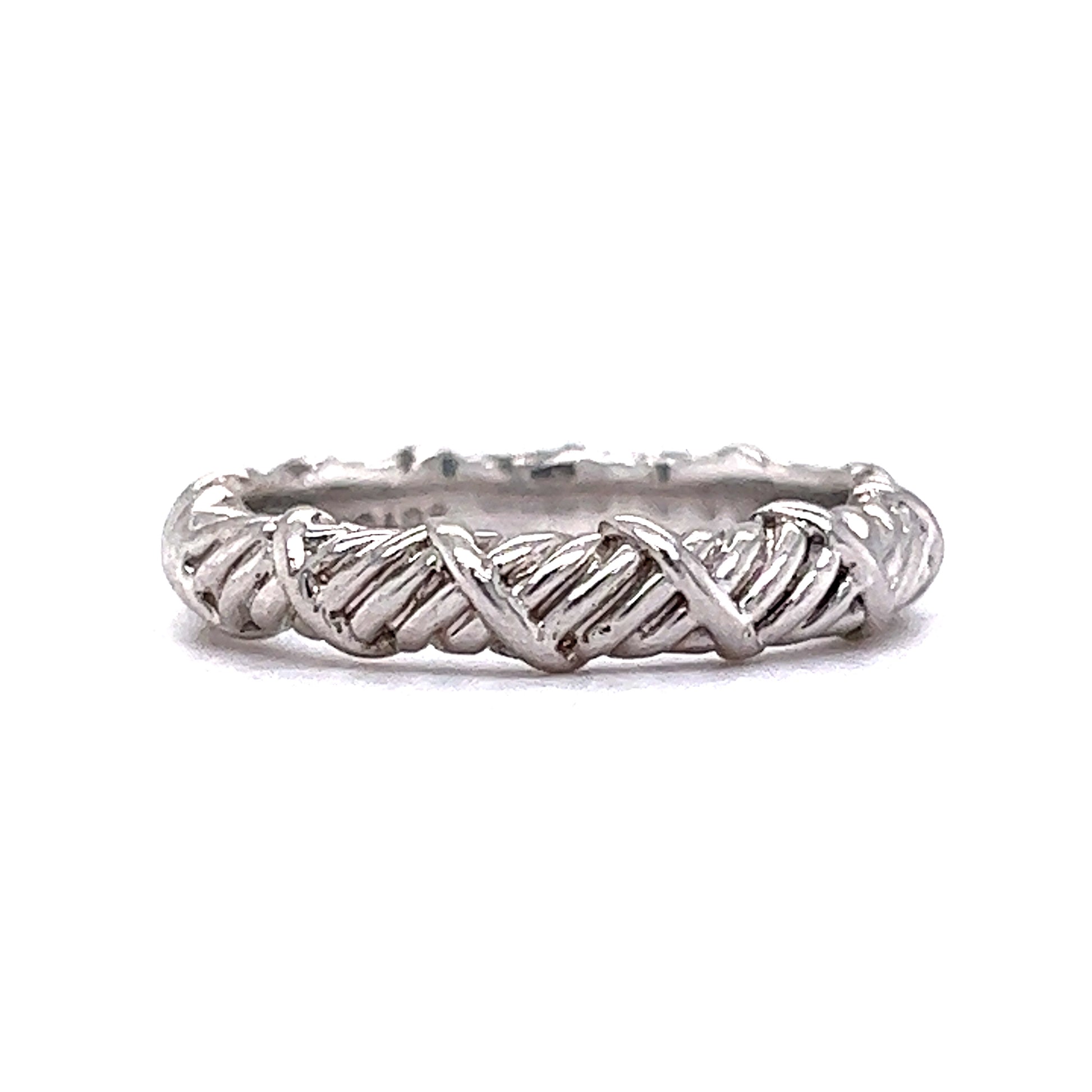 Handmade Wide Braided Ring, Unique Wedding Band Woman, White Gold  rings for women, twisted ring band : Handmade Products