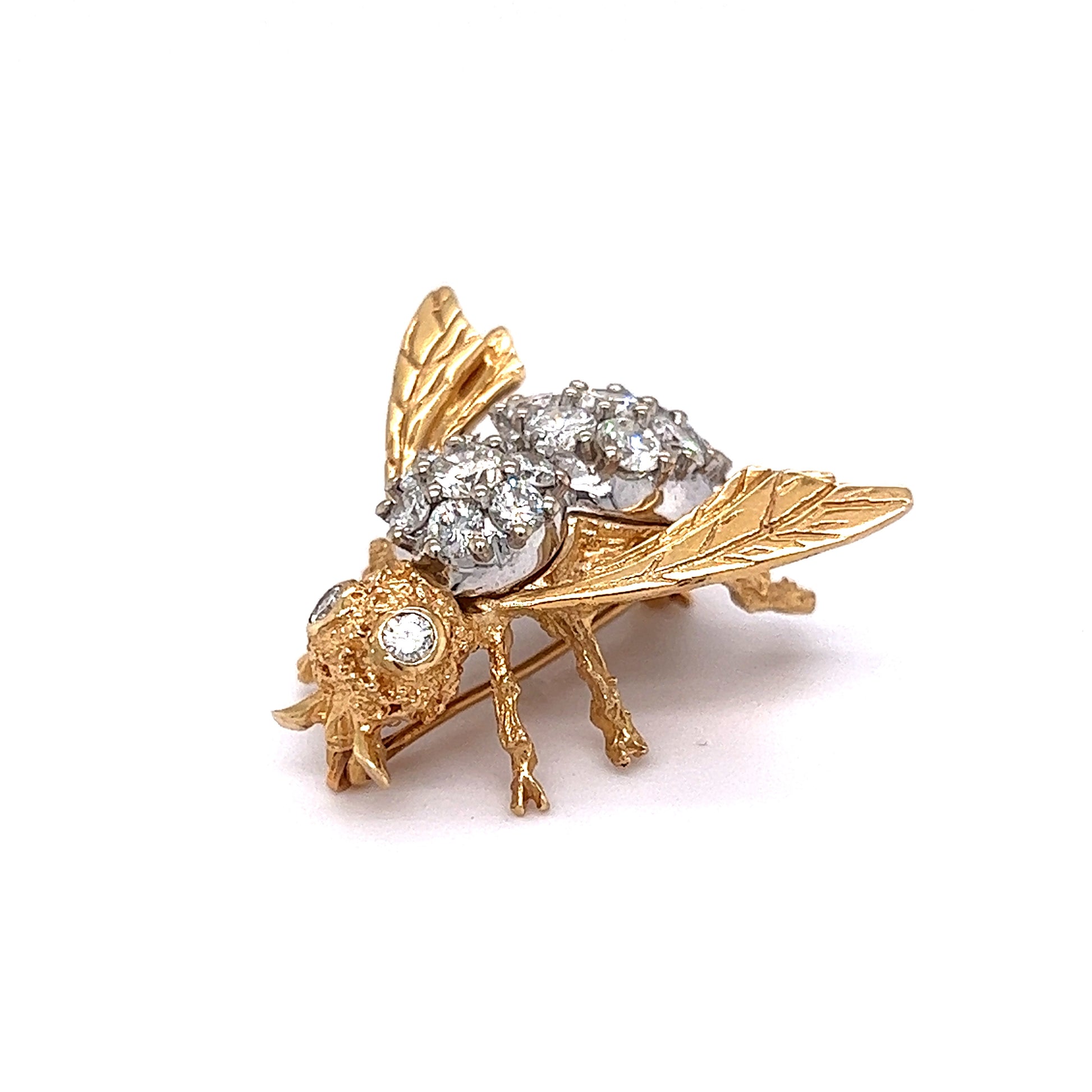 Vintage Bee Pin w/ Diamonds in 14k Yellow Gold – Filigree Jewelers