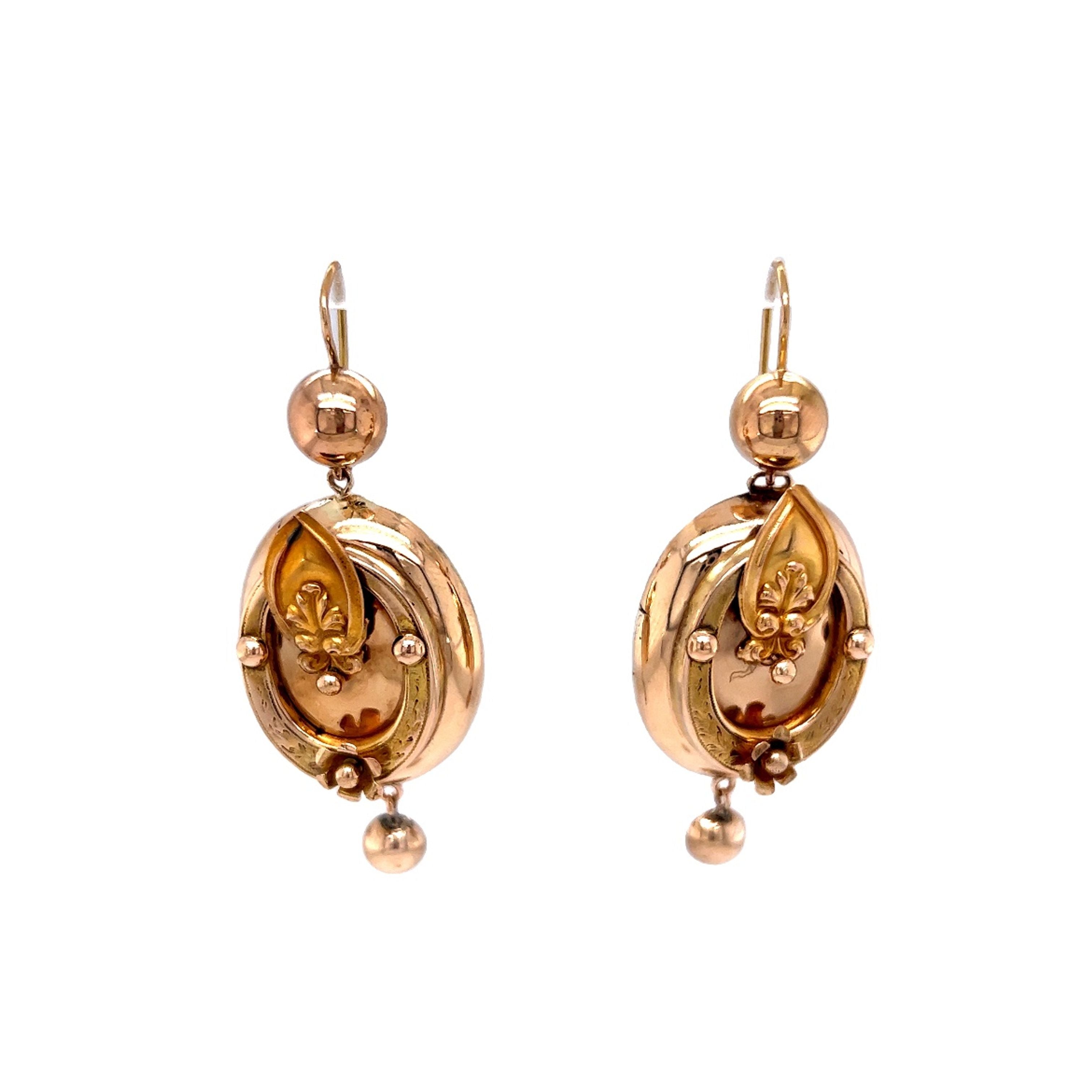 Vintage gold drop earrings sale