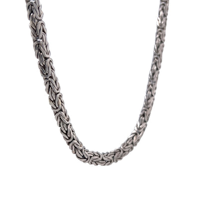 Modern Necklace Woven Chain in Platinum