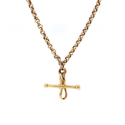 Victorian Inspired Toggle Chain Necklace in 14k Yellow Gold