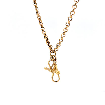 Victorian Inspired Toggle Chain Necklace in 14k Yellow Gold