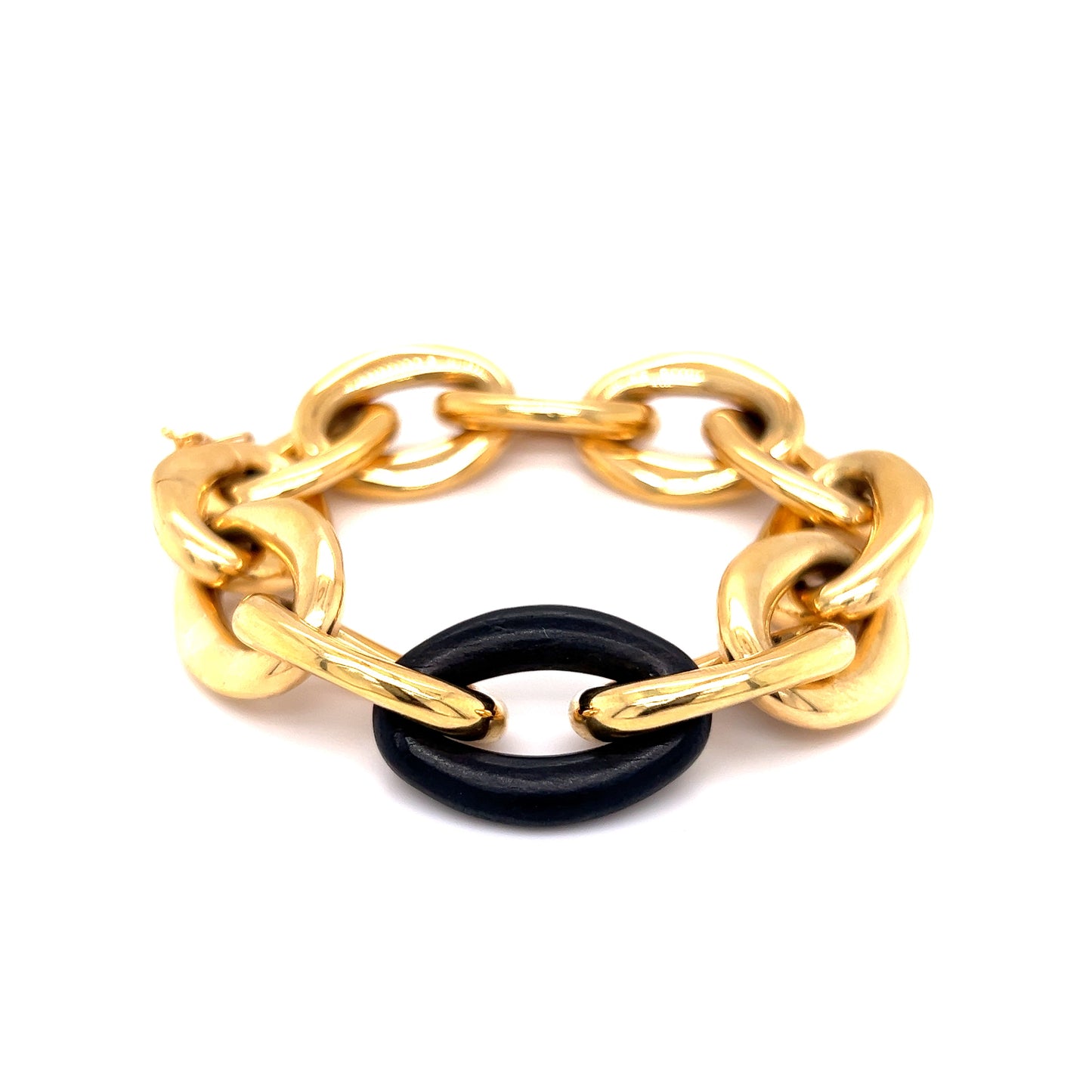 Carl Bucherer Ebony & Gold Oval Link Bracelet in 18k