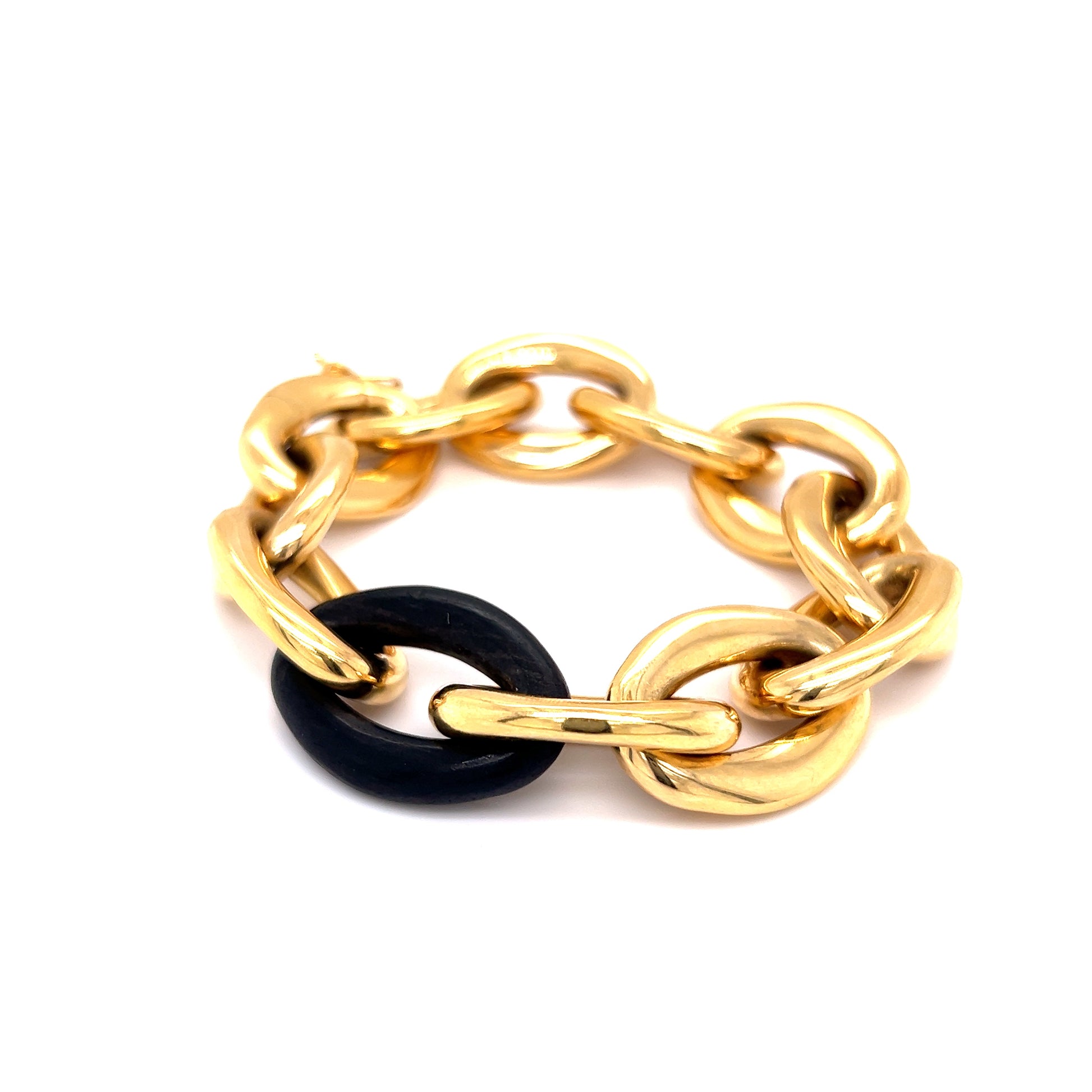 Carl Bucherer Ebony & Gold Oval Link Bracelet in 18k 