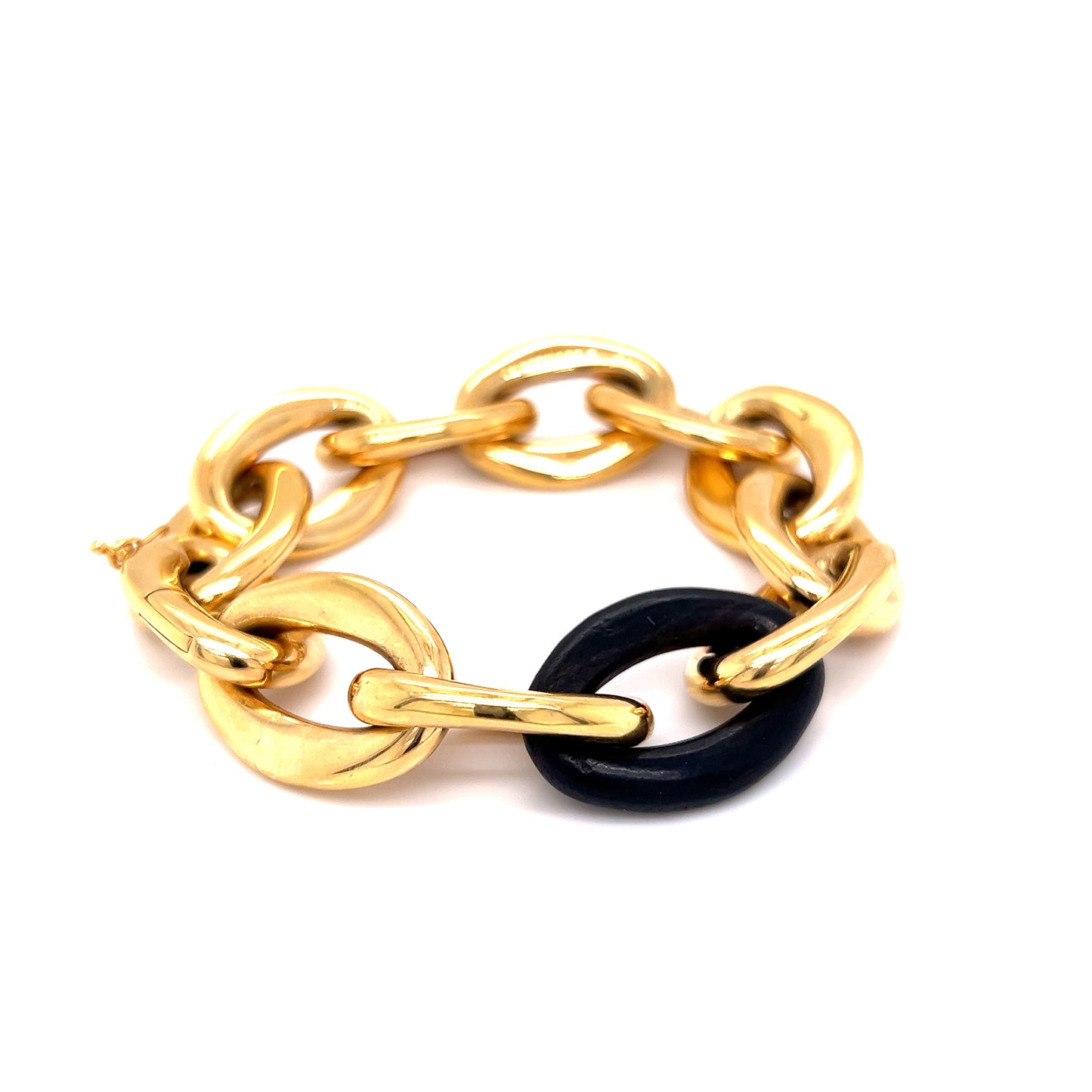 Carl Bucherer Ebony & Gold Oval Link Bracelet in 18k