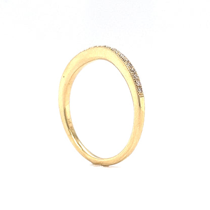 .14 Curved Diamond Milgrain Wedding Band in 14k Yellow Gold