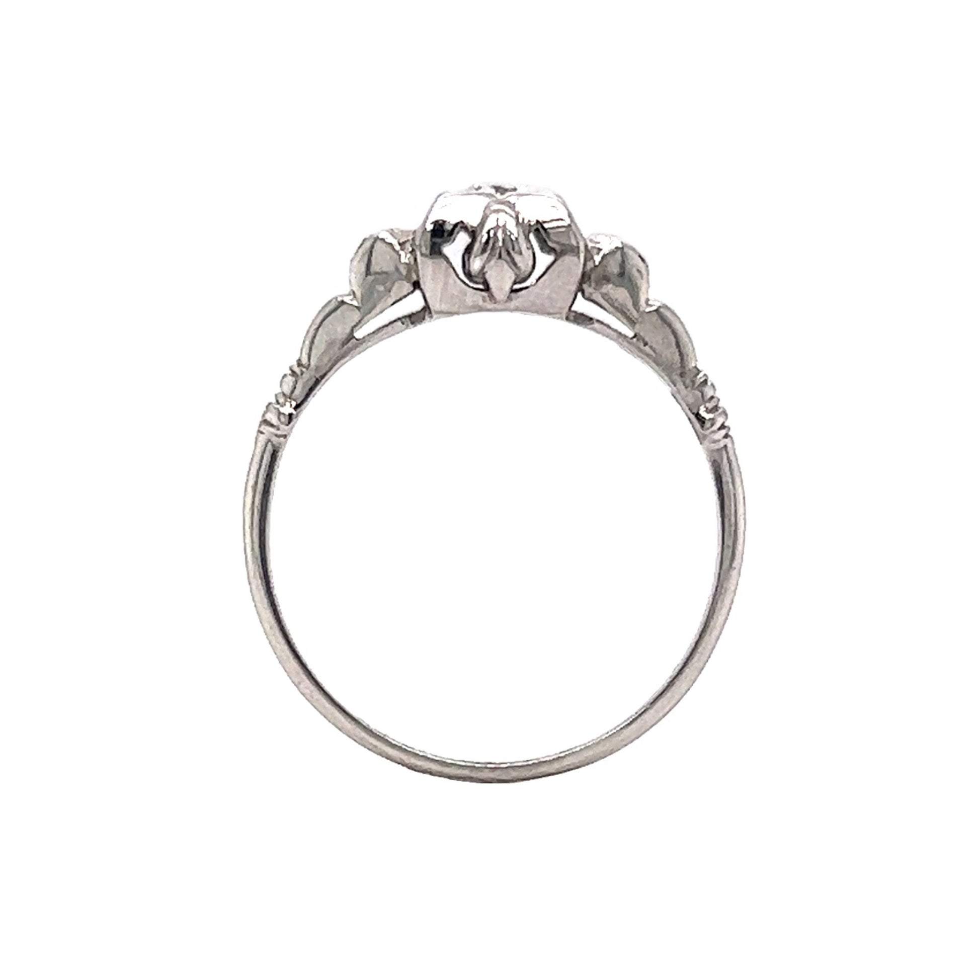 Vintage Deco European Cut Diamond Engagement Ring in 14k