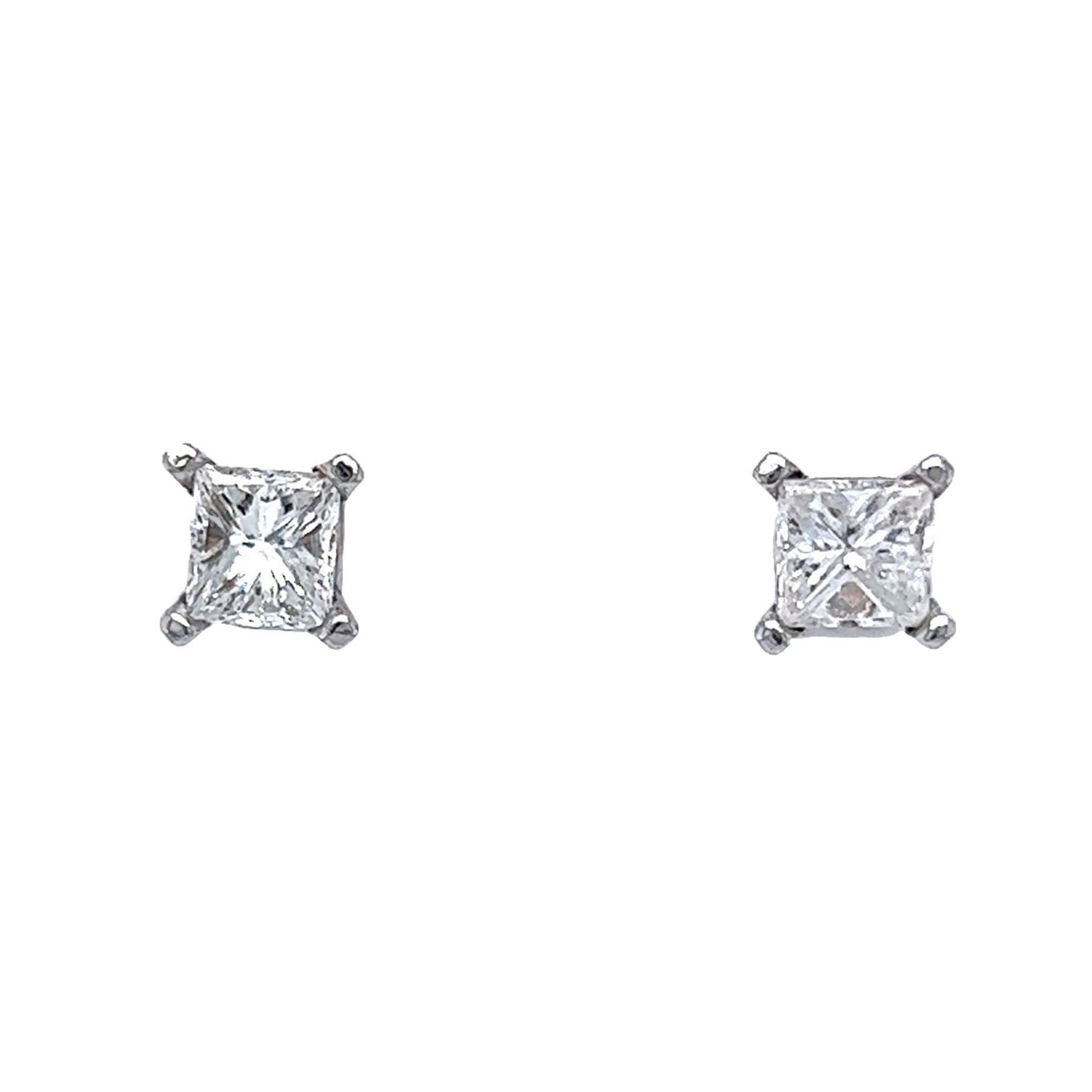 1 Carat Diamond Earring Studs in 14k White GoldComposition: 14 Karat White GoldTotal Diamond Weight: 1.01 ctTotal Gram Weight: 1.5 gInscription: 14k