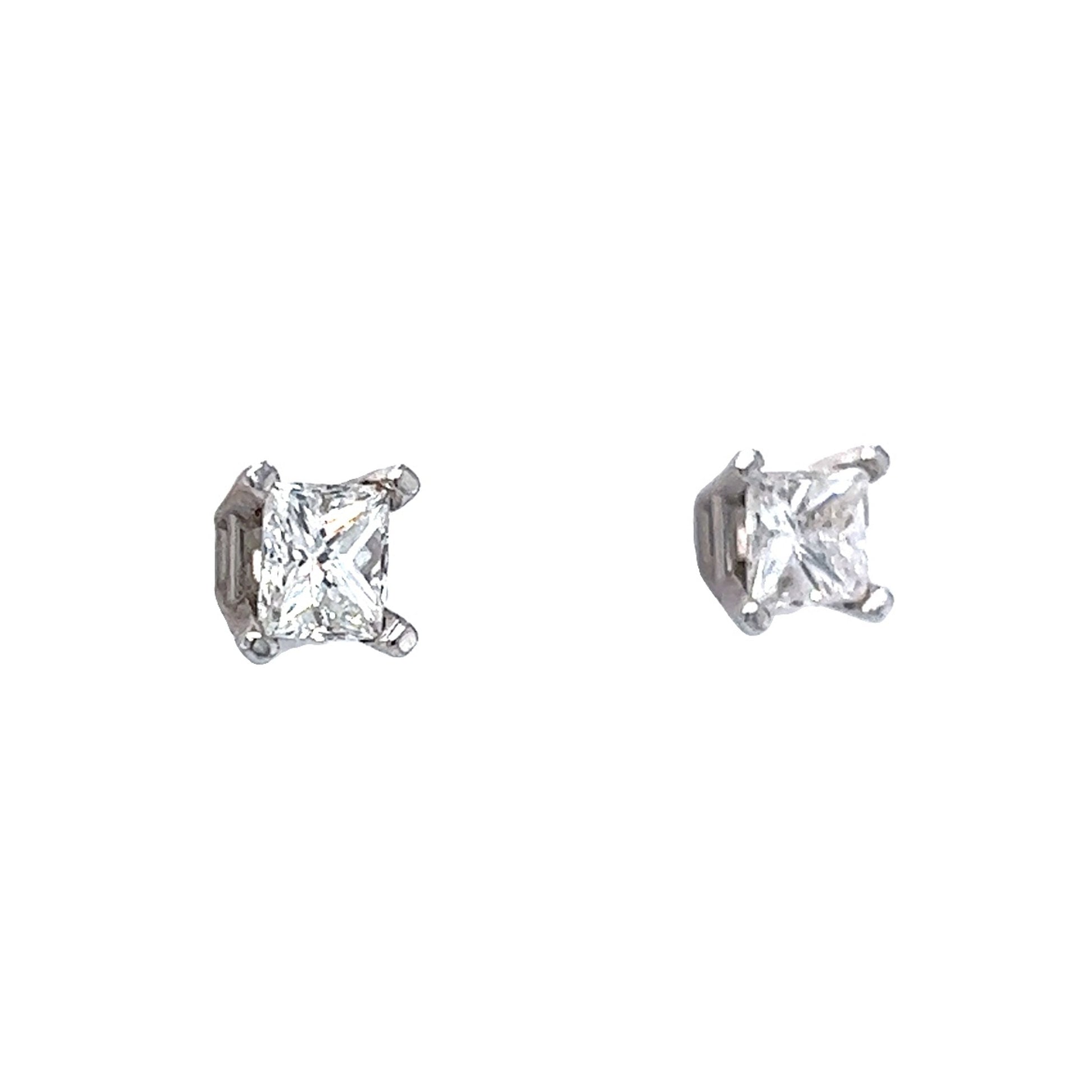 1 Carat Diamond Earring Studs in 14k White GoldComposition: 14 Karat White GoldTotal Diamond Weight: 1.01 ctTotal Gram Weight: 1.5 gInscription: 14k