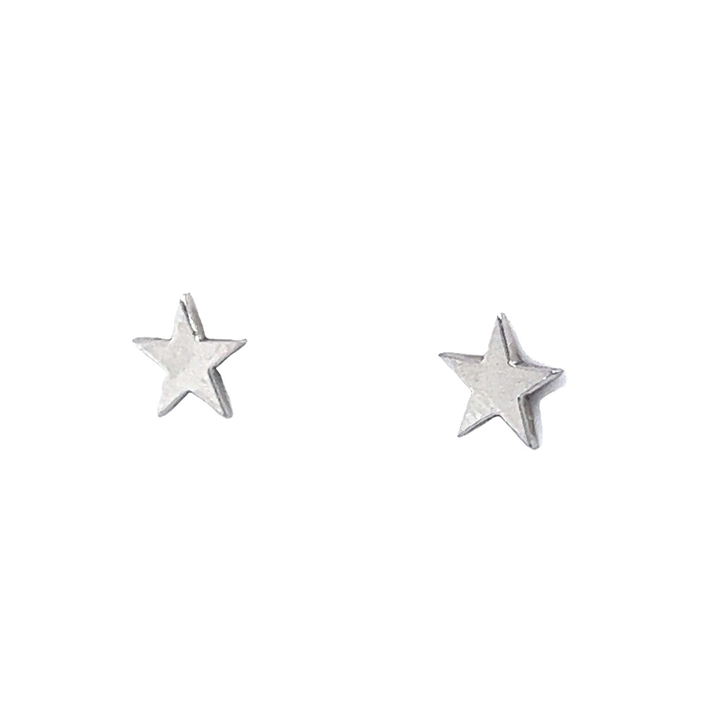 Star Stud Earrings 14K White Gold