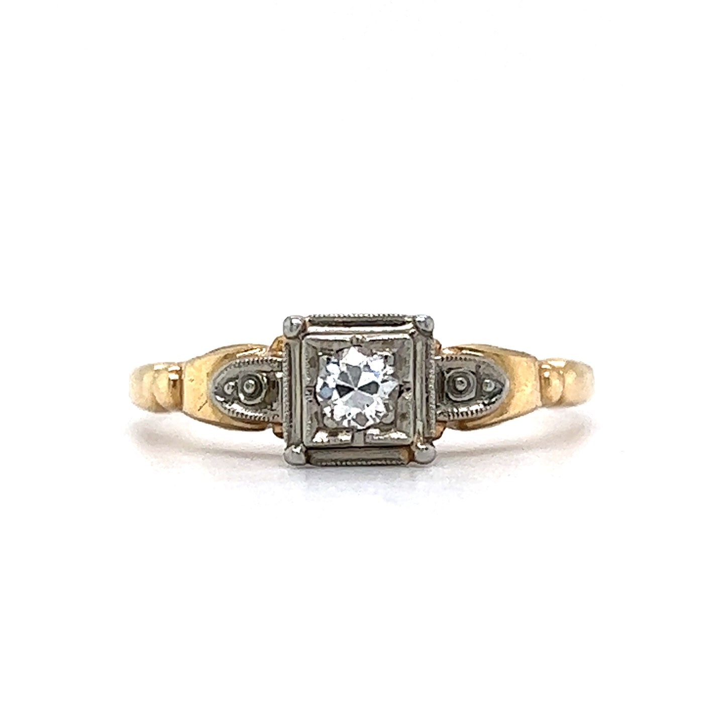 .12 Old European Diamond Engagement Ring in 14k Yellow Gold