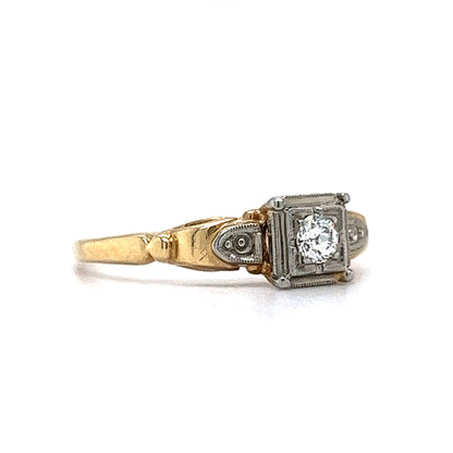 .12 Old European Diamond Engagement Ring in 14k Yellow Gold