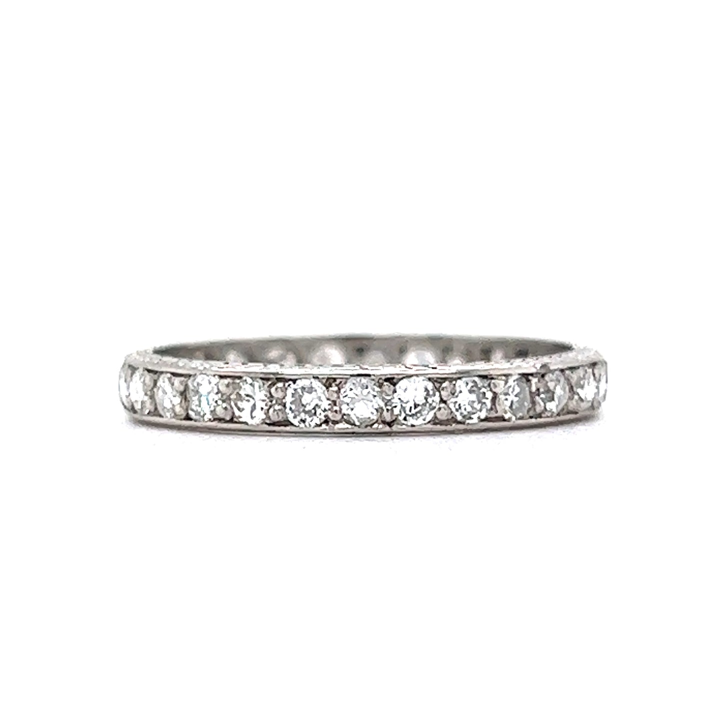 Vintage .84 Diamond Eternity Wedding Band in Platinum