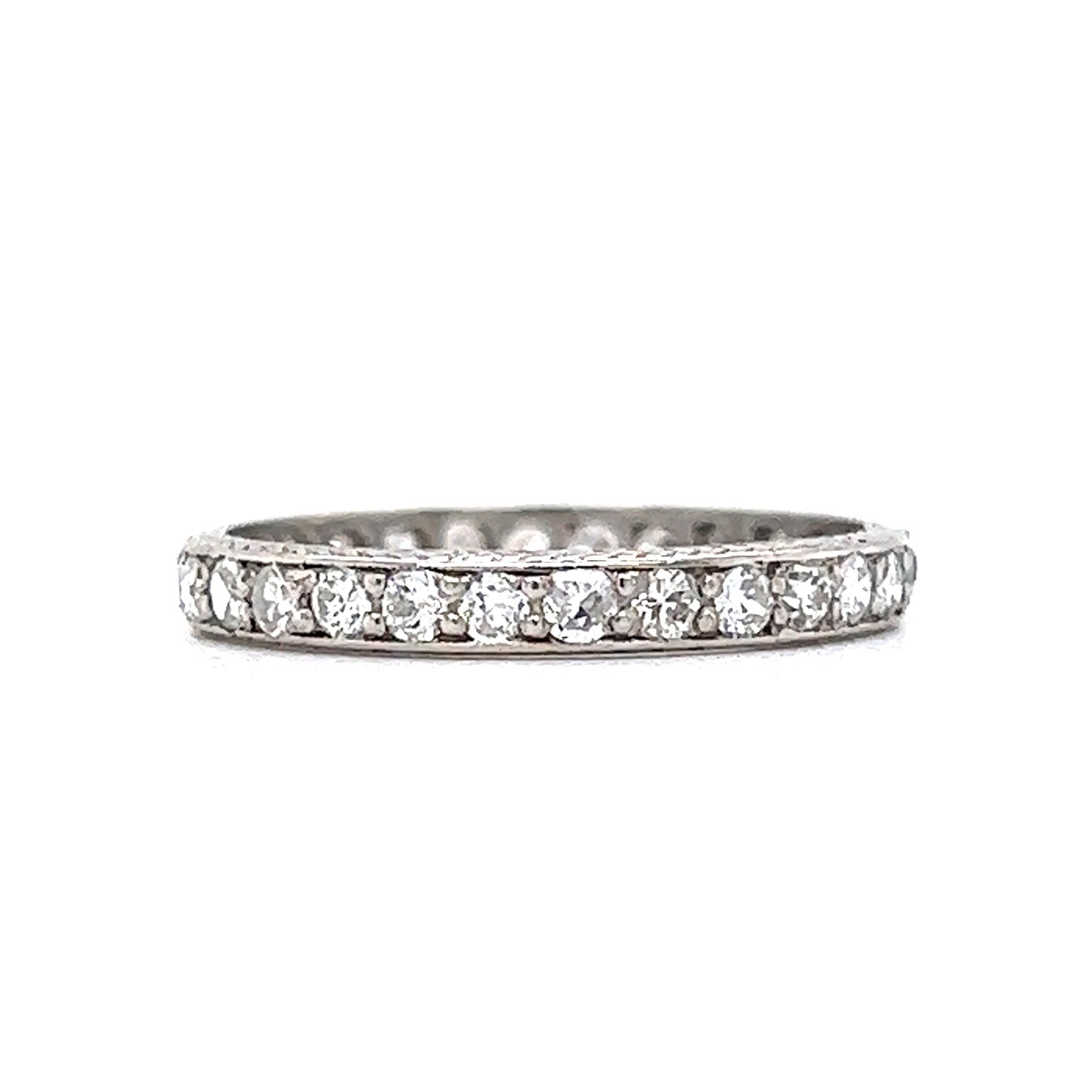 Vintage .84 Diamond Eternity Wedding Band in Platinum