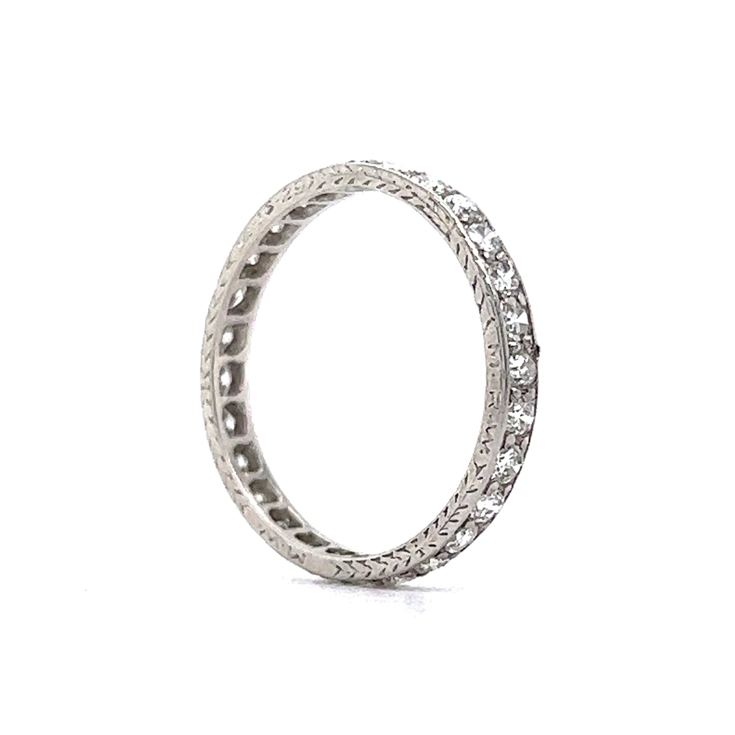 Vintage .84 Diamond Eternity Wedding Band in Platinum