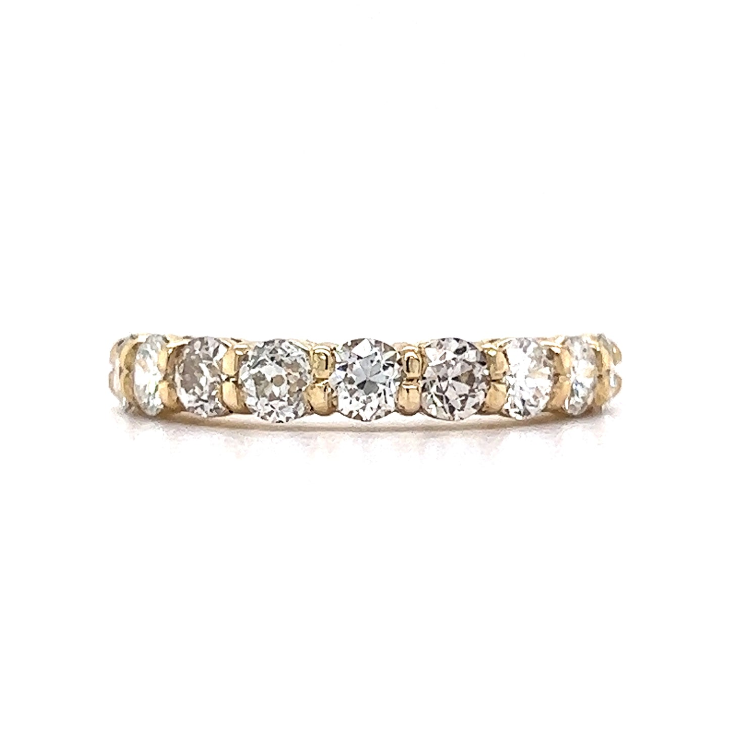 European Cut Diamond Wedding Band in 14k Yellow Gold