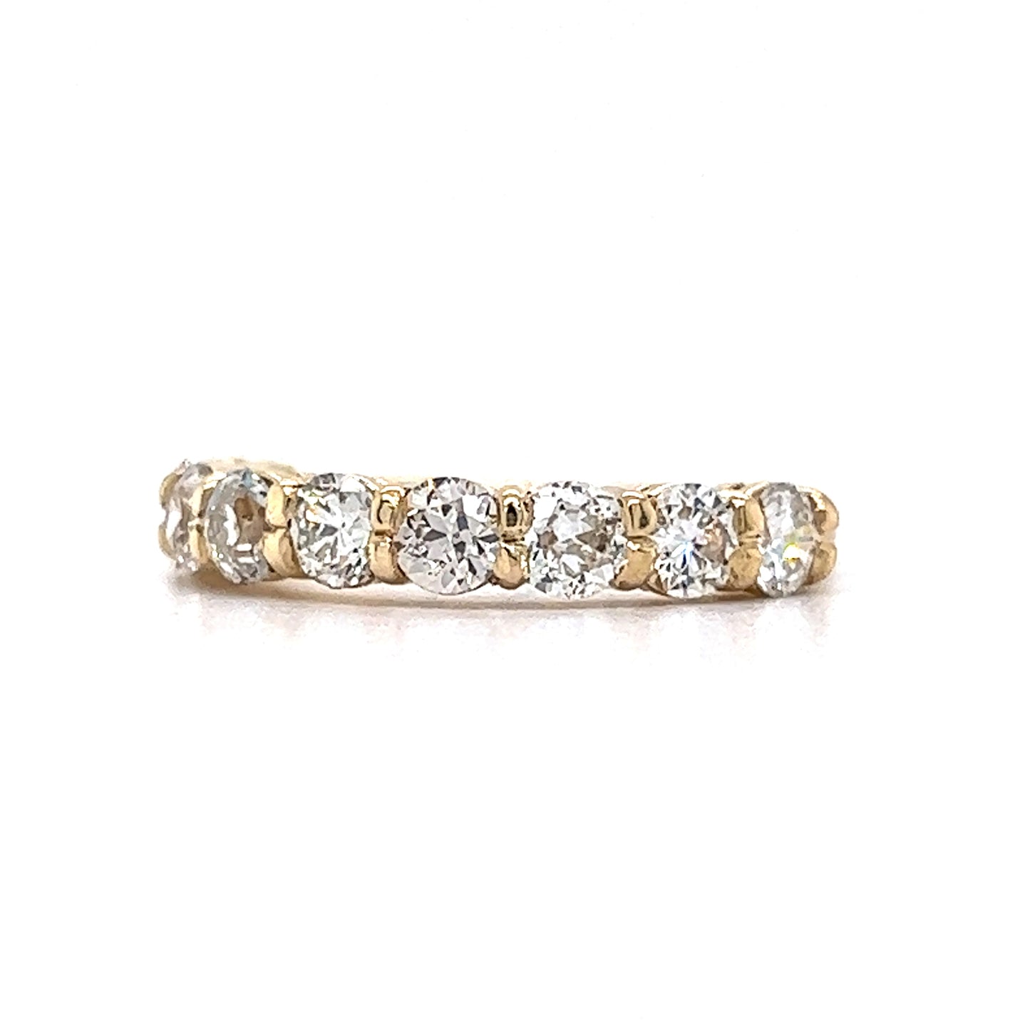 European Cut Diamond Wedding Band in 14k Yellow Gold