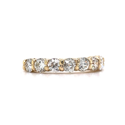 European Cut Diamond Wedding Band in 14k Yellow Gold