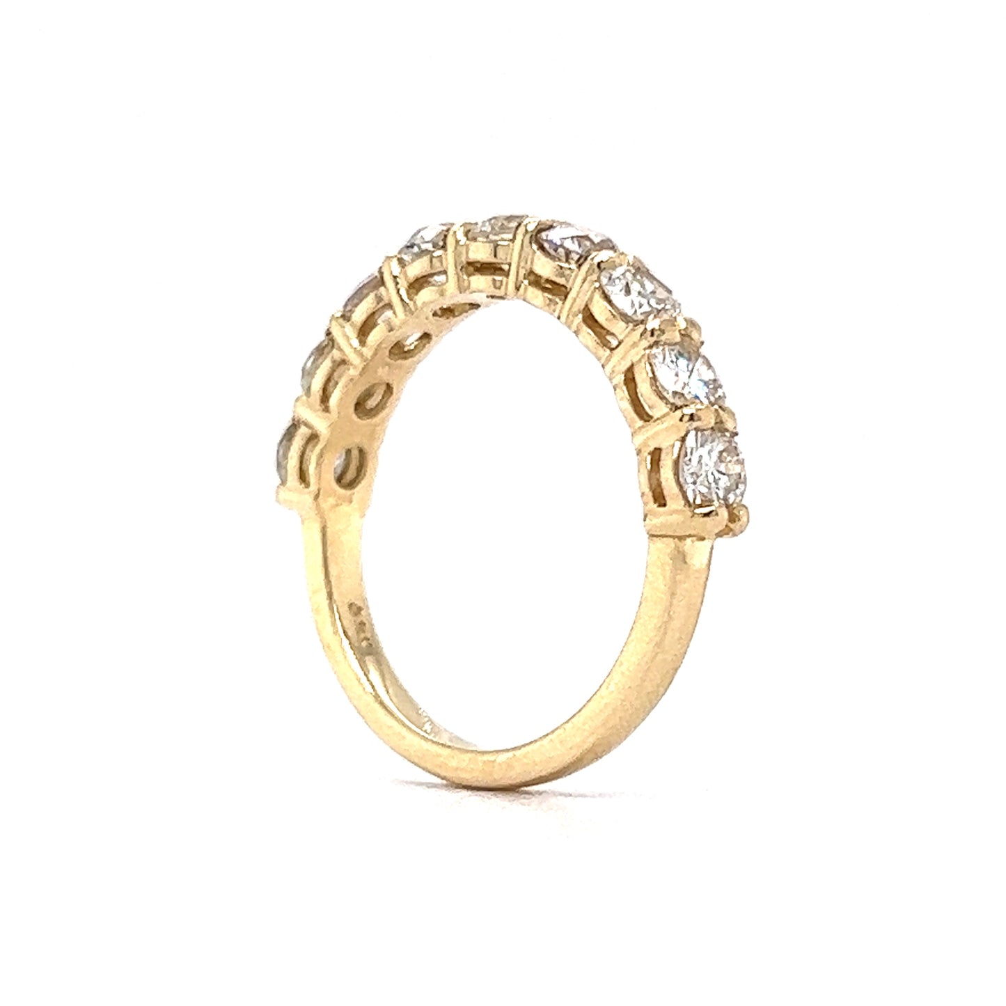 European Cut Diamond Wedding Band in 14k Yellow Gold