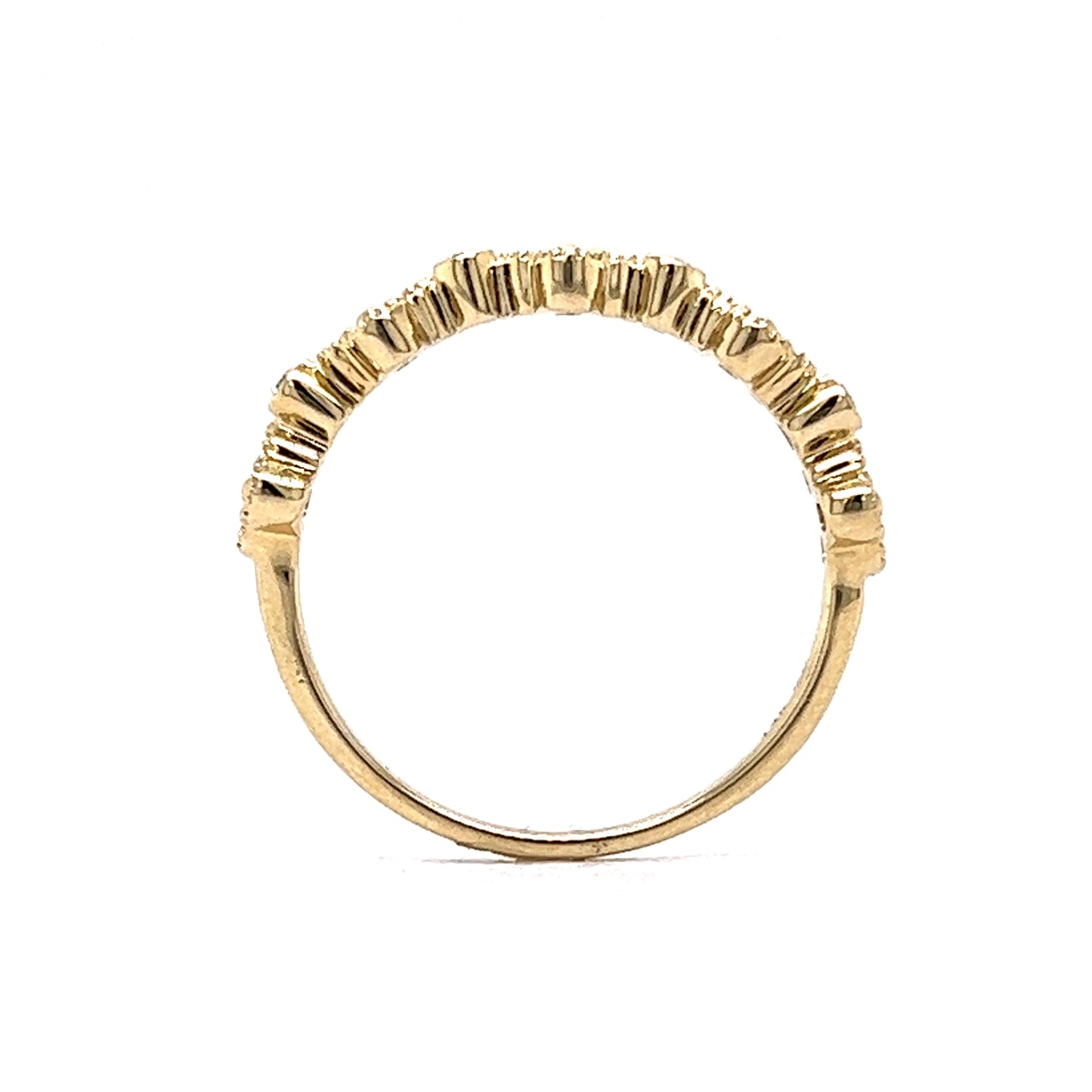 .30 Diamond Milgrain Bezel Stacking Wedding Band in 14k Yellow Gold