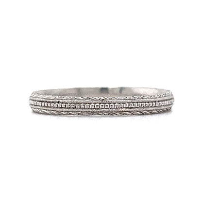 Vintage Art Deco Engraved Platinum Wedding Band