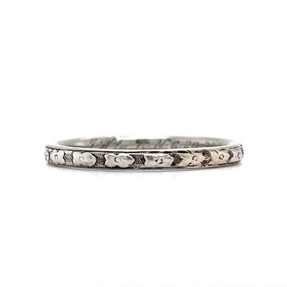 Antique Art Deco Chevron Wedding Band in Platinum & 18k White Gold