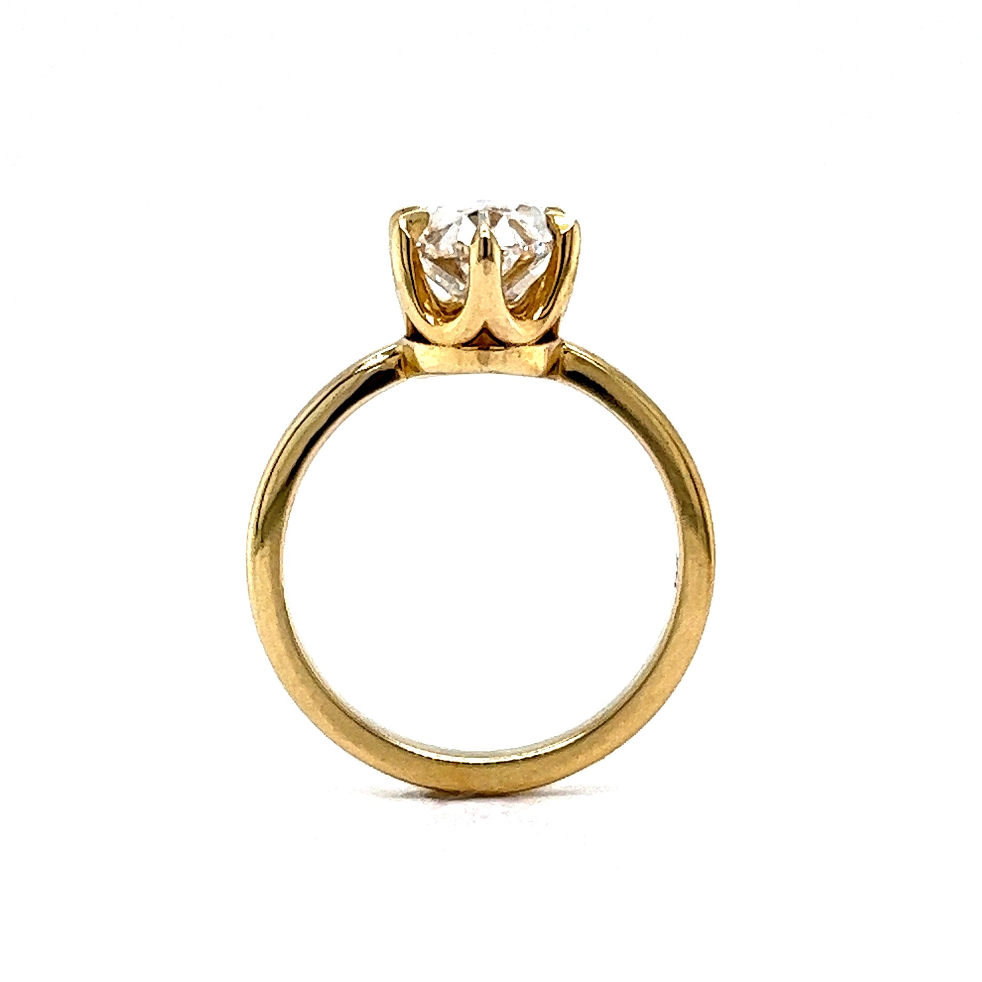 3.04 Oval Cut Diamond Engagement Ring in 14k Yellow Gold