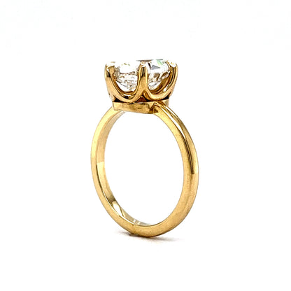 3.04 Oval Cut Diamond Engagement Ring in 14k Yellow Gold