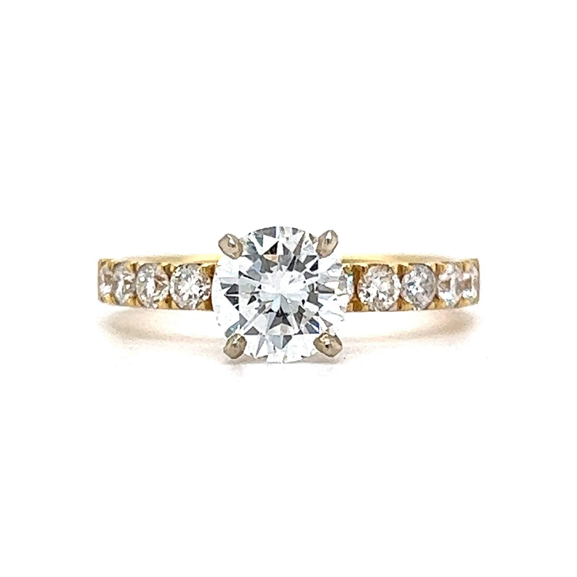1.06 Solitaire Diamond Engagement Ring in 18k Yellow Gold\