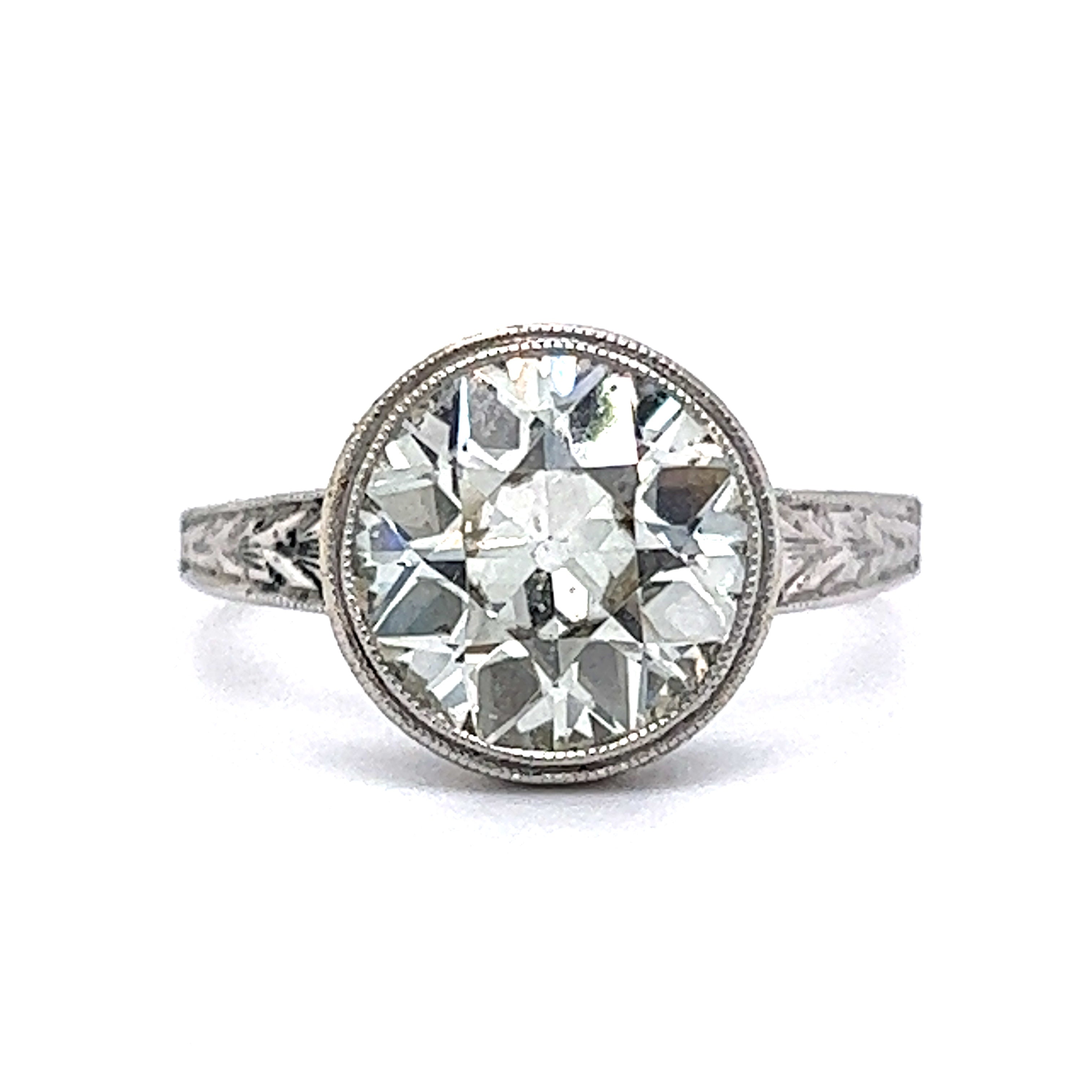 Antique 2.84 European Diamond Engagement Ring 20k