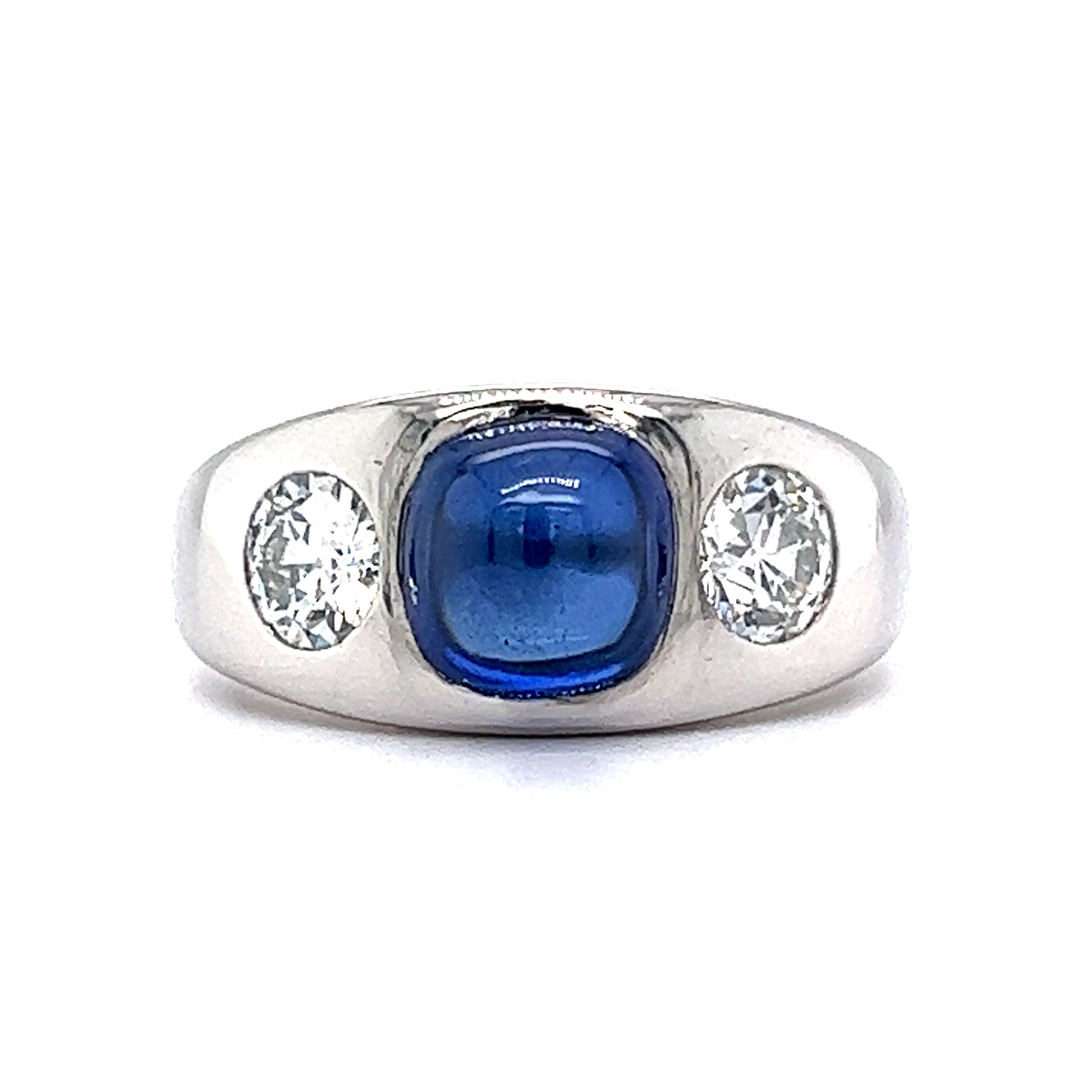 Men's Art Deco Sapphire & Diamond Ring in Platinum