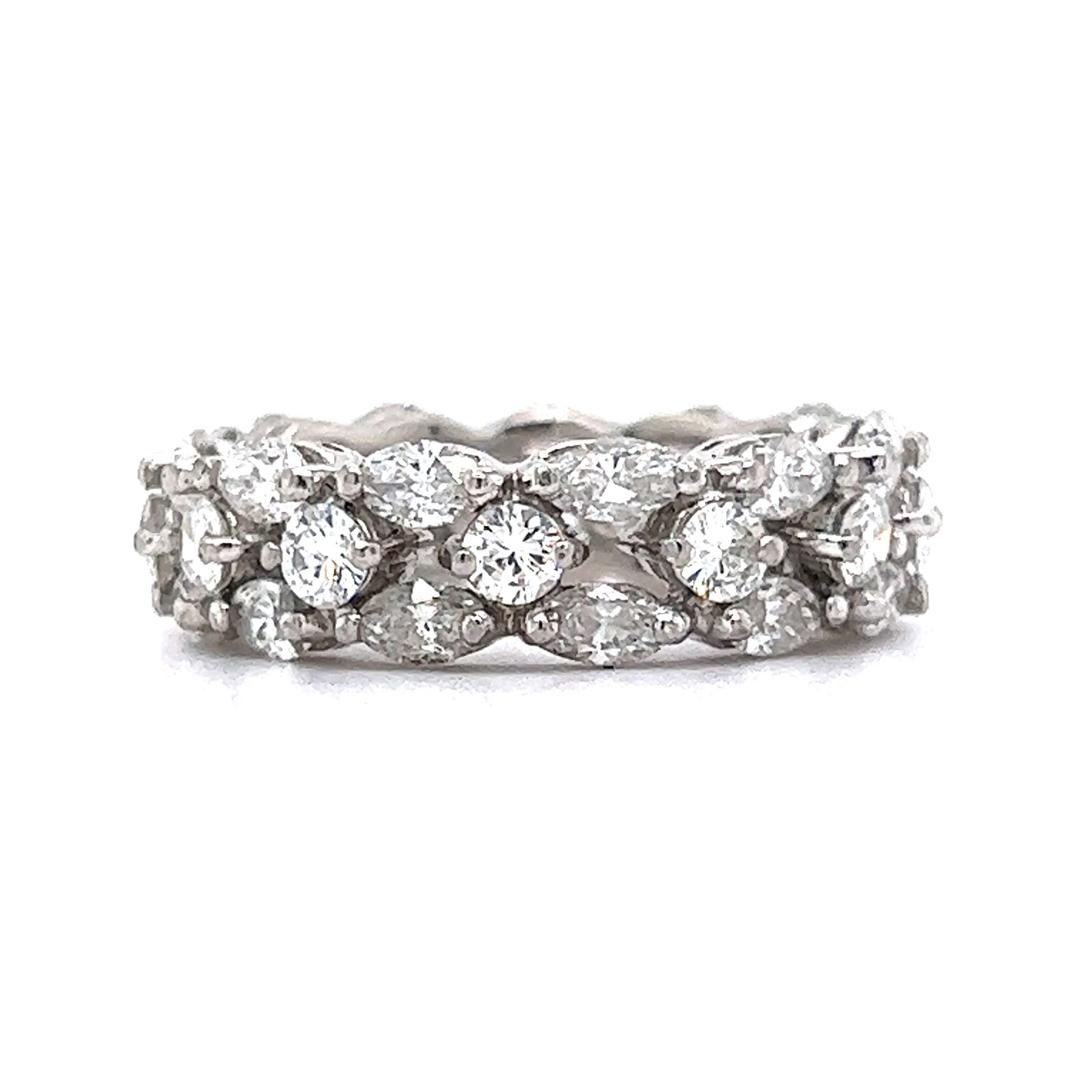 Marquise Round Diamond Eternity Band in Platinum – Filigree Jewelers