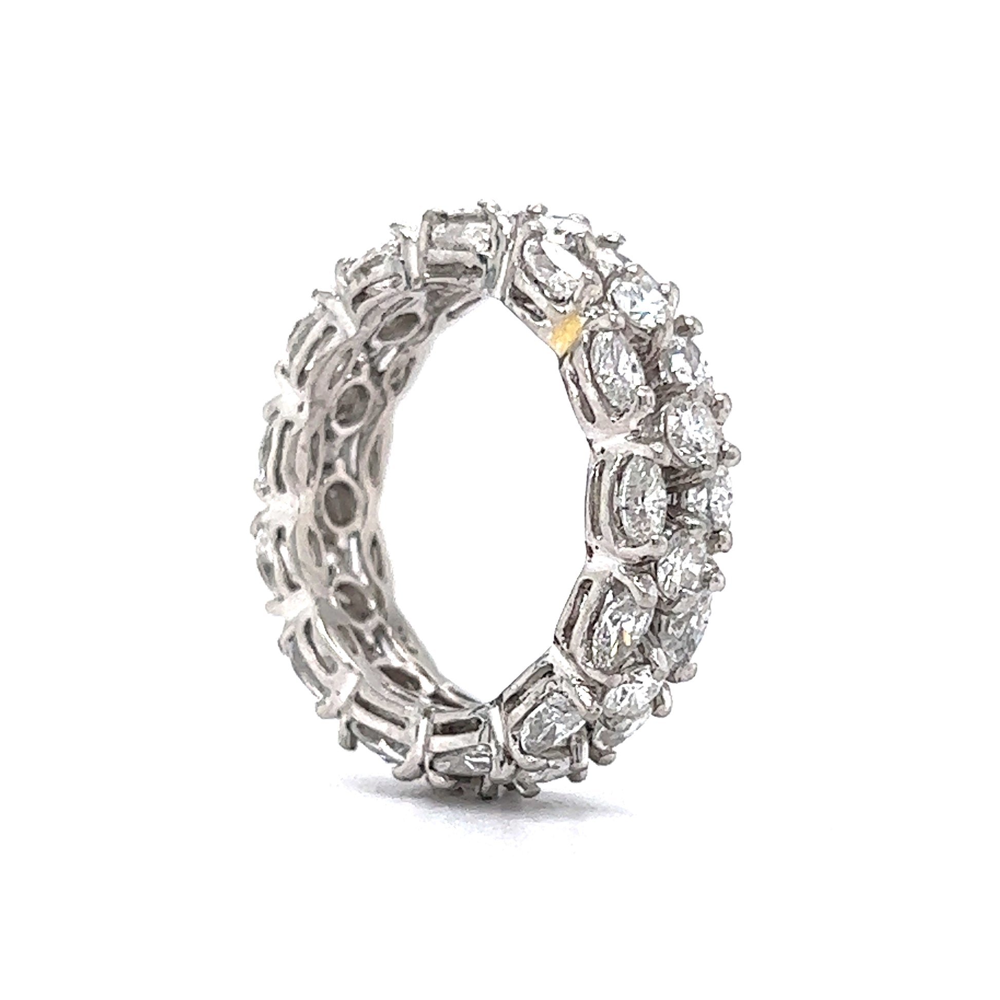 Marquise & Round Diamond Eternity Band in PlatinumComposition: PlatinumRing Size: 6.5Total Diamond Weight: 3.70 ctTotal Gram Weight: 8.3 g