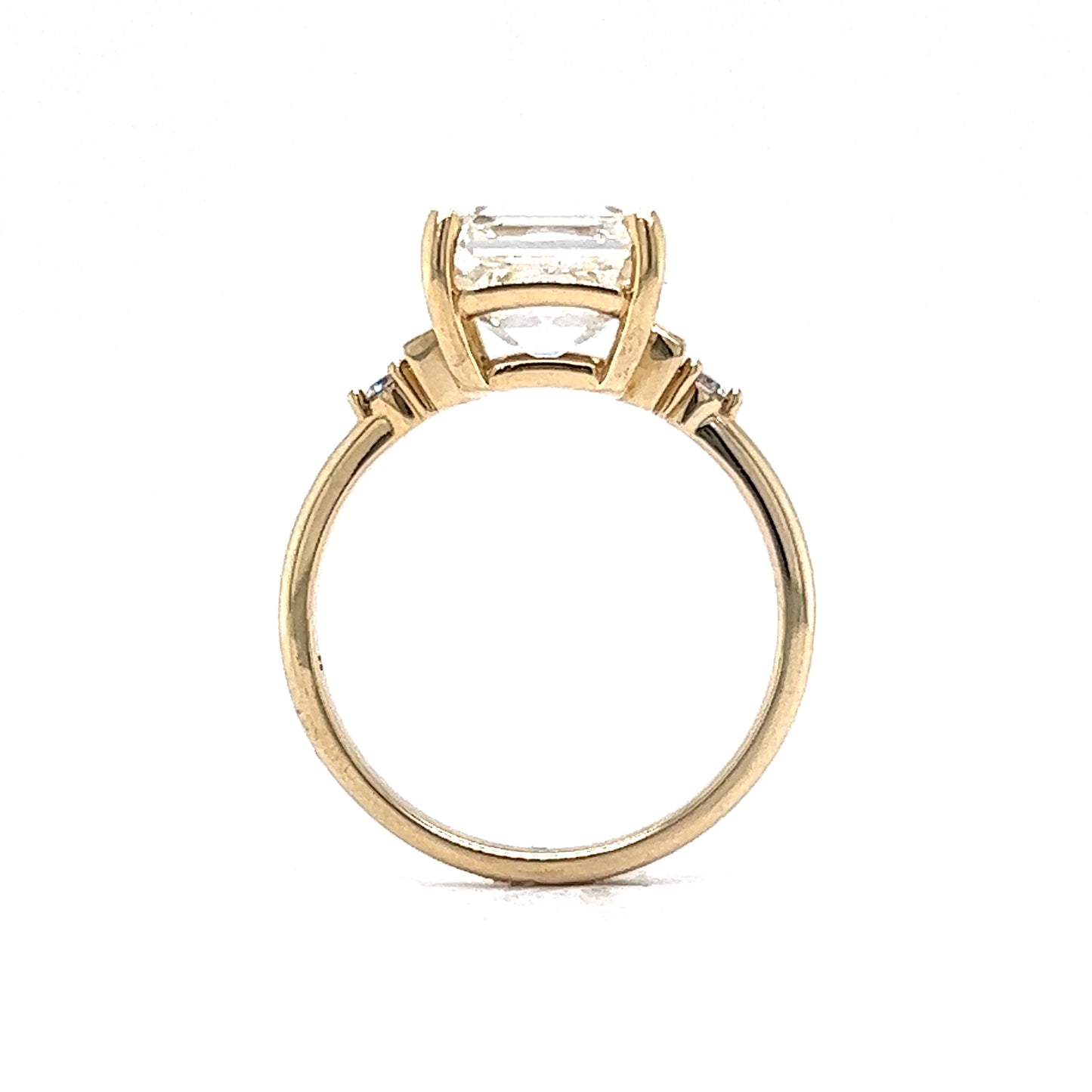 4.01 GIA Asscher Cut Diamond Engagement Ring in 14k Yellow Gold