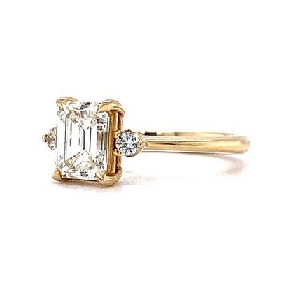 1.51 GIA Emerald Cut Diamond Engagement Ring in 14k Yellow Gold