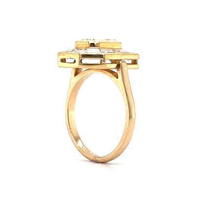 1.69 Emerald Cut Diamond Engagement Ring in Yellow Gold