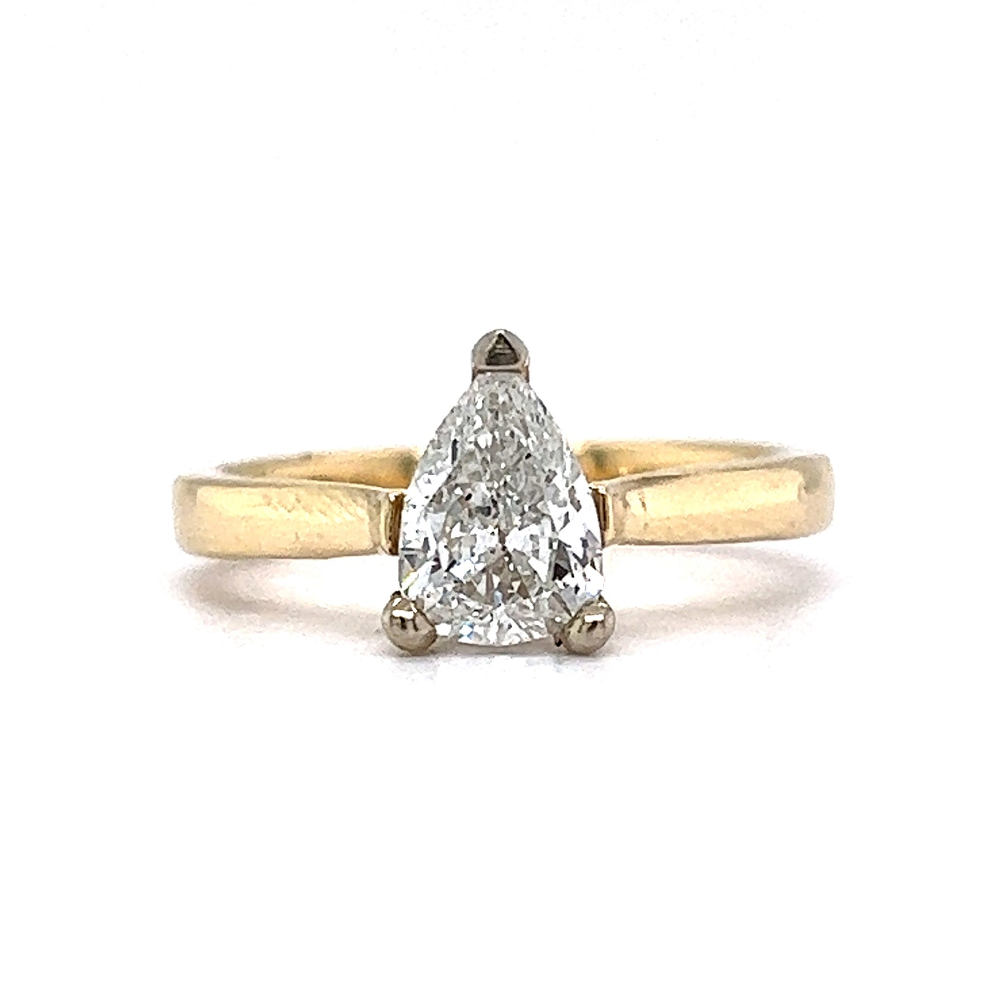 .94 Pear Cut Diamond Solitaire Engagement Ring in 14K Yellow Gold