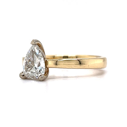 .94 Pear Cut Diamond Solitaire Engagement Ring in 14K Yellow Gold