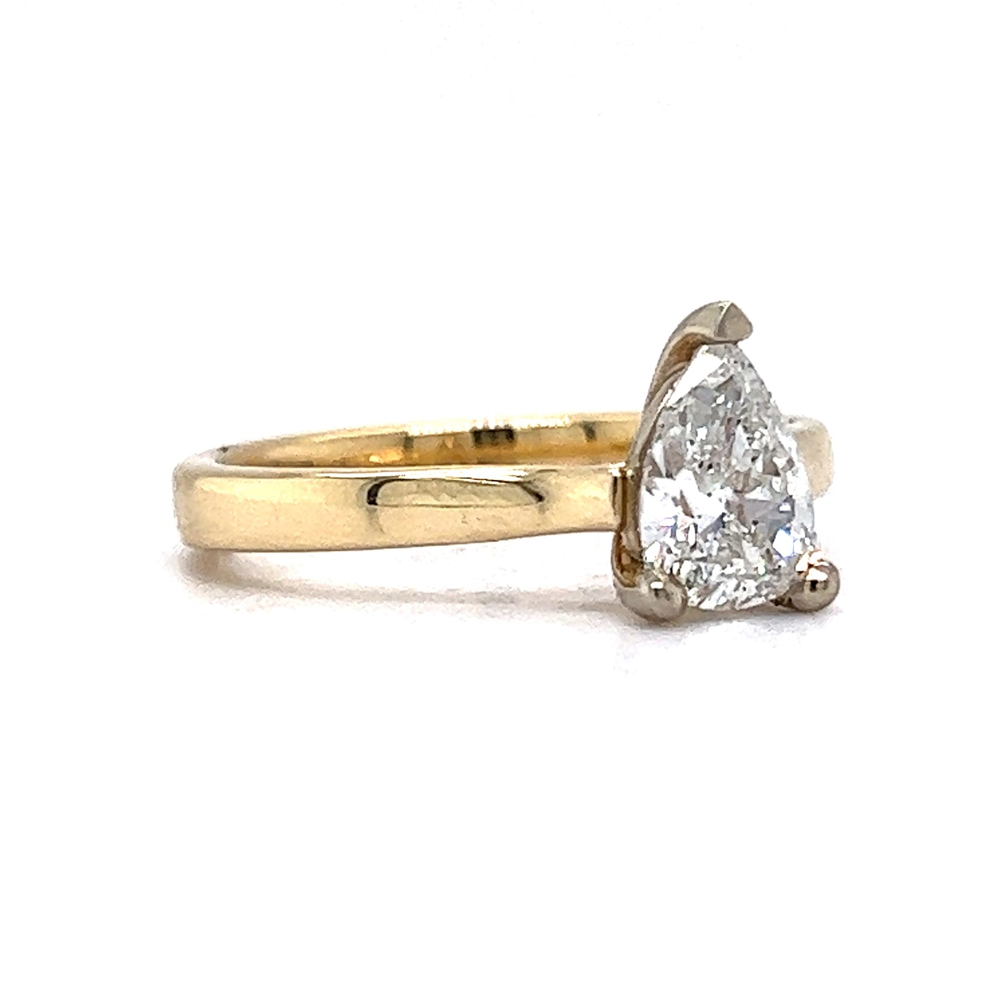 .94 Pear Cut Diamond Solitaire Engagement Ring in 14K Yellow Gold