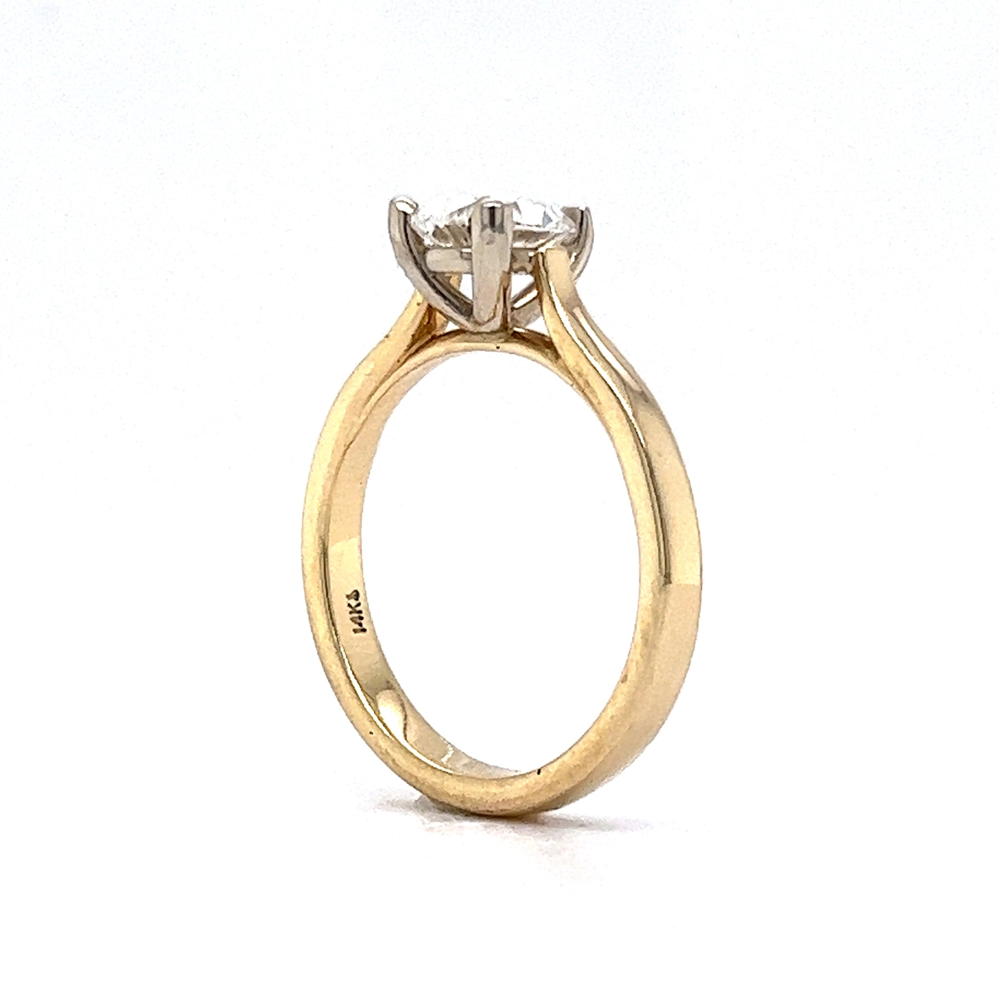 .94 Pear Cut Diamond Solitaire Engagement Ring in 14K Yellow Gold