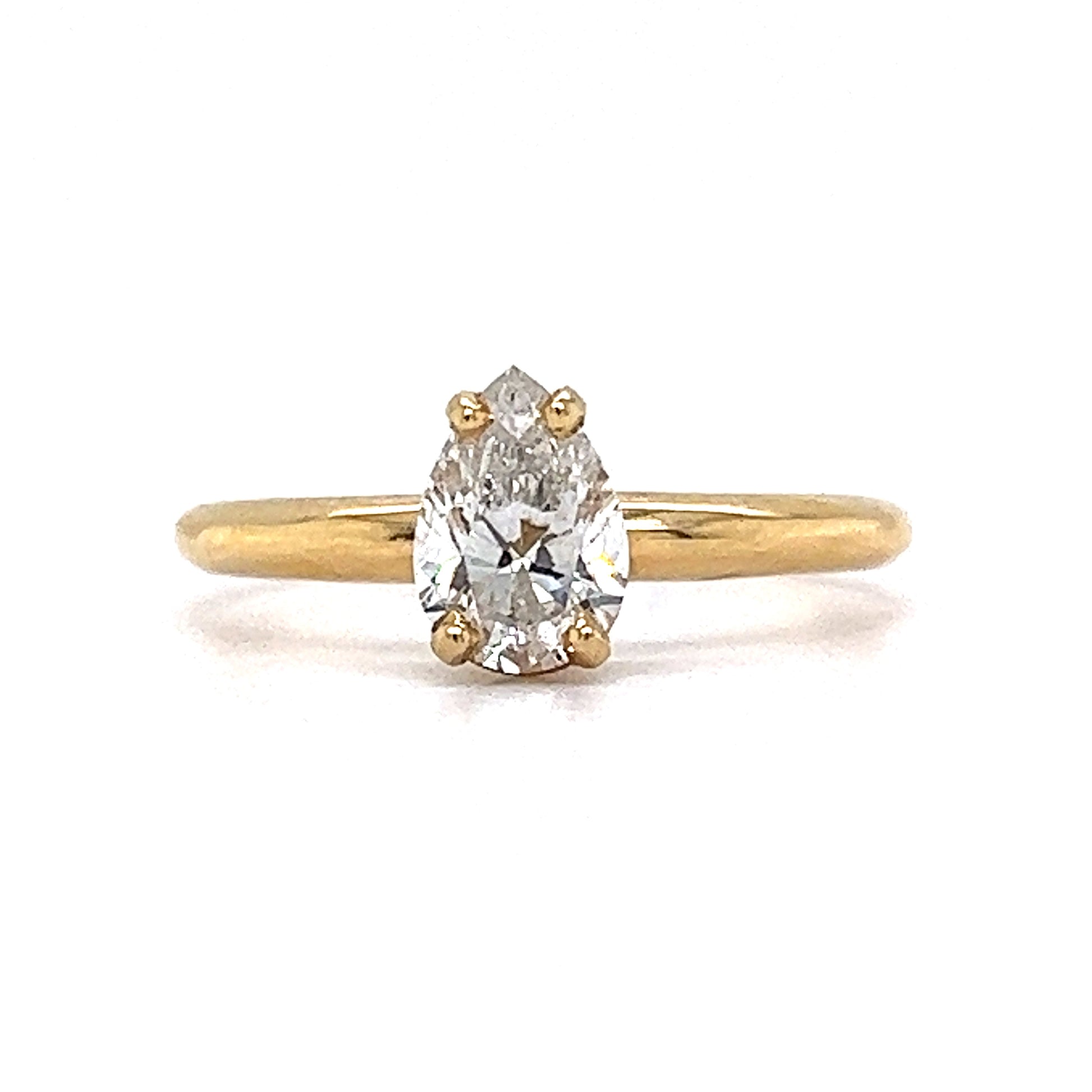 .88 Pear Cut Solitaire GIA Diamond Engagement Ring in 14k