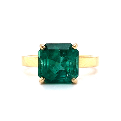 3 Carat Emerald Cocktail Ring in 18k Yellow Gold