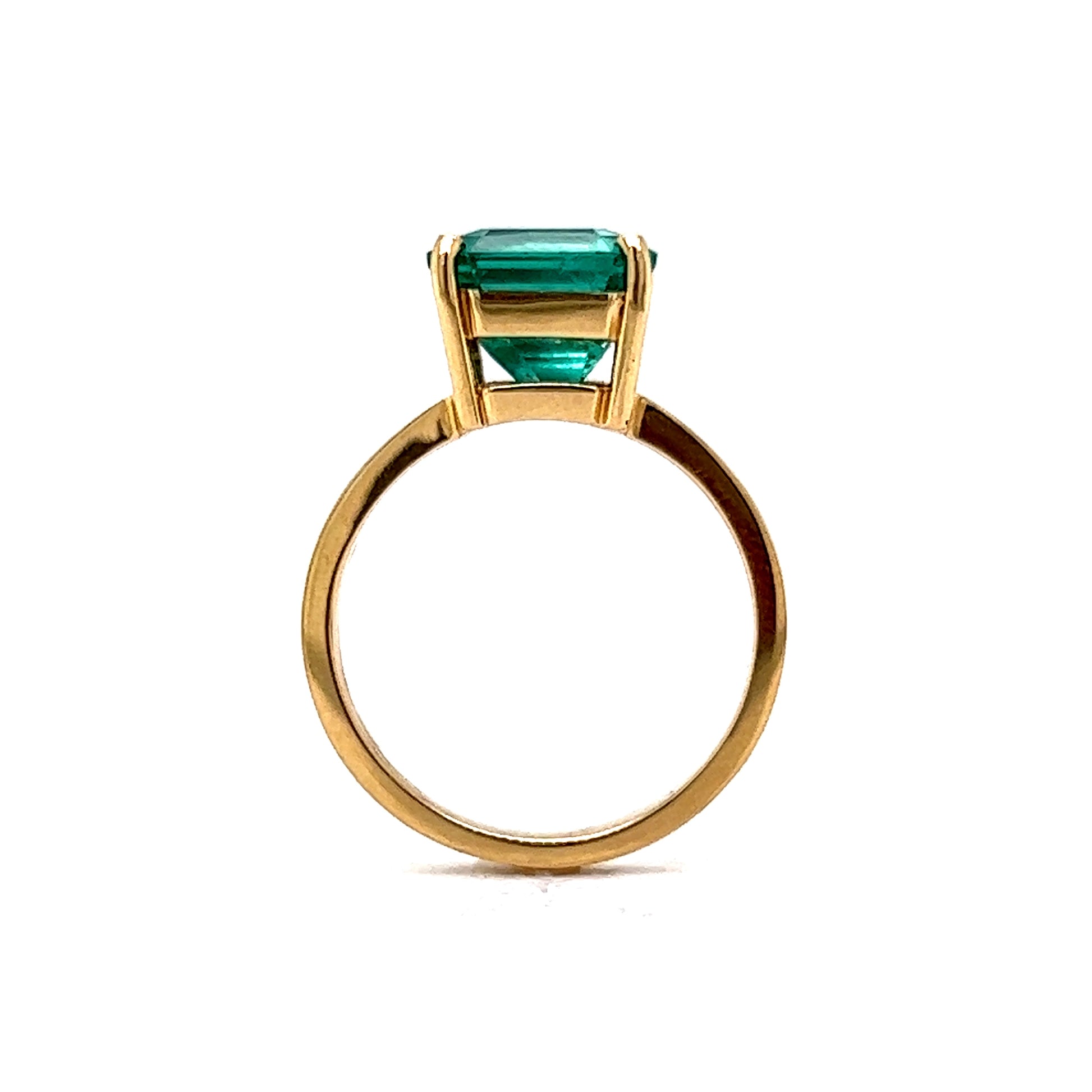 3 Carat Emerald Cocktail Ring in 18k Yellow Gold