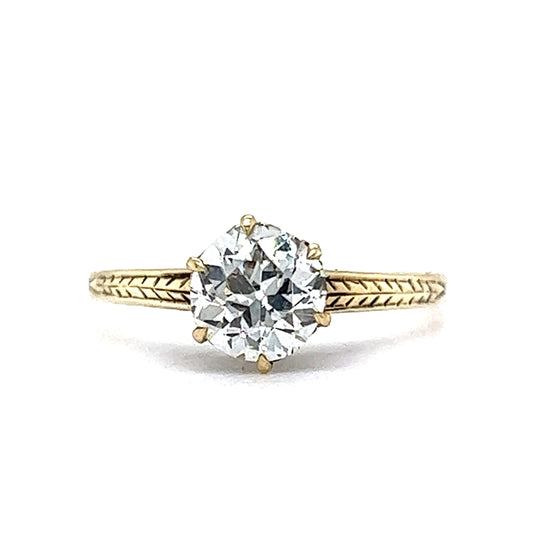 1.02 Victorian Diamond Engagement Ring in 14k Yellow Gold